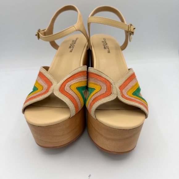 Charolette Stone Donna Multi Retro Platform Sandals with Multicolor Stripes clog - Picture 2 of 8